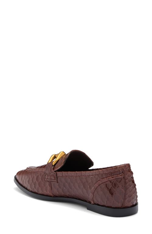 Shop Jeffrey Campbell Leverage Moc Toe Bit Loafer In Brown Snake Bronze