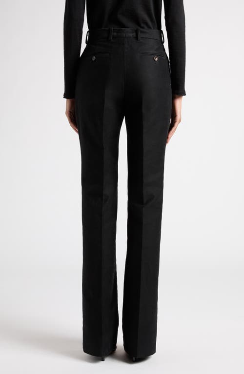 Shop Tom Ford Cotton Moleskin Flare Leg Pants In Black