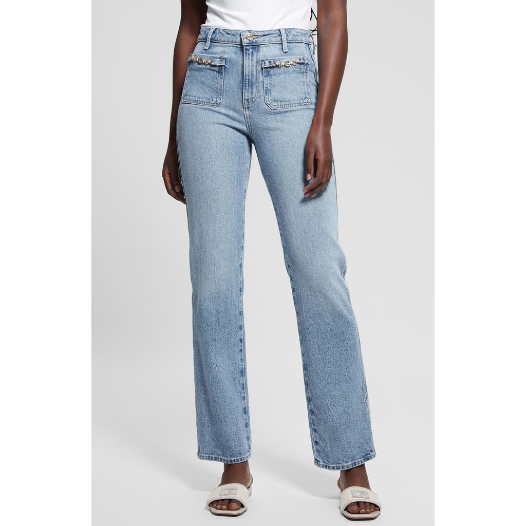 GUESS GUESS RELAXED HIGH WAIST STRAIGHT LEG JEANS