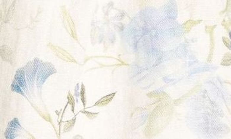 Shop Zimmermann Natura Floral Belted Linen Shorts In Blue Garden Print