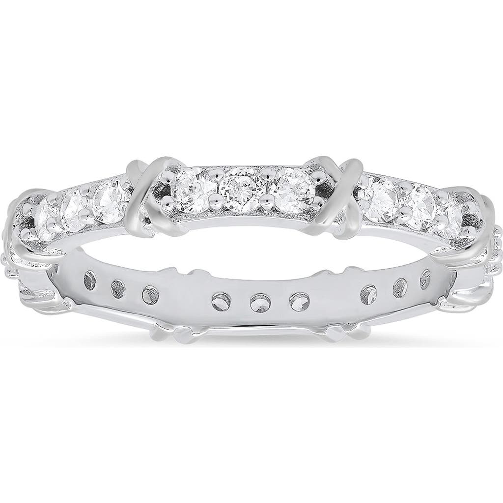 Queen Jewels Cubic Zirconia Stacking Ring In Silver