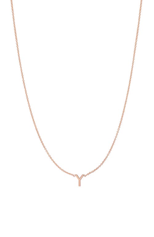 Initial Pendant Necklace in 14K Rose Gold-Y
