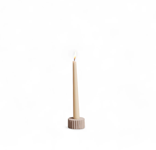 Meso Goods Pilar Low Candle Holder In Ivory Low