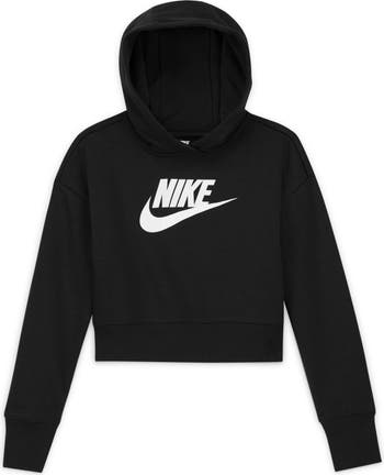 Nike Kids' Club Crop Cotton Blend French Terry Hoodie | Nordstrom
