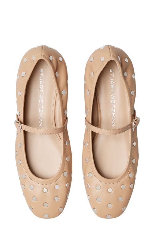 Shop Stuart Weitzman Claris Stud Ballet Flat In Adobe