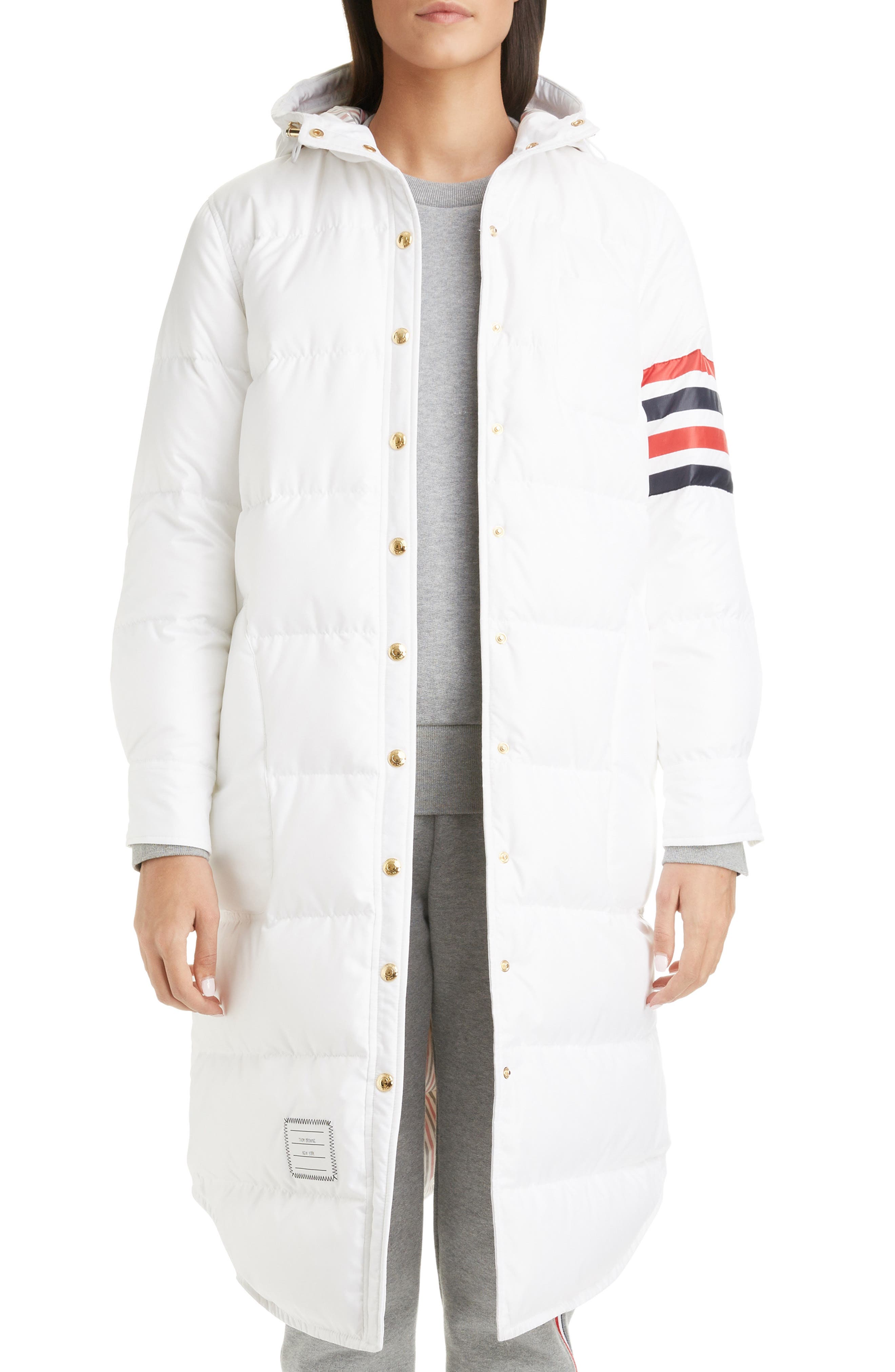 Thom Browne 4-Bar Down Fill Puffer Coat, US / 44 IT - White