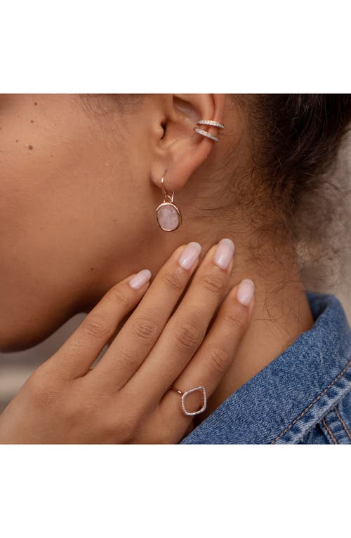 Shop Monica Vinader Siren Semiprecious Stone Drop Earrings In Rose Gold/rose Quartz