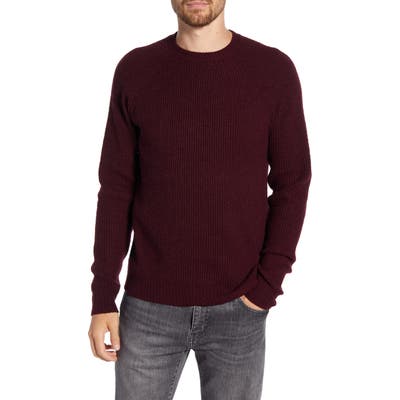 Schott Nyc Ribbed Wool Blend Sweater, Burgundy