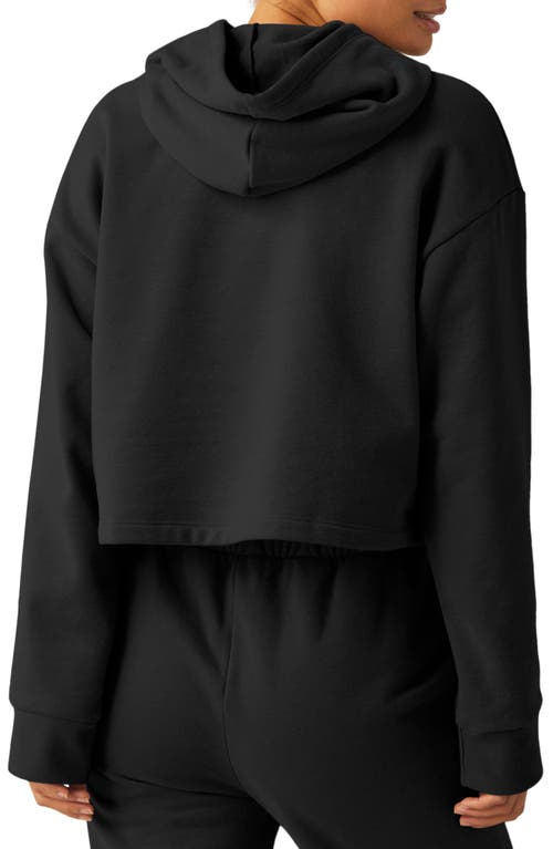 Shop Beyond Yoga Happiness Crop Hoodie In Black