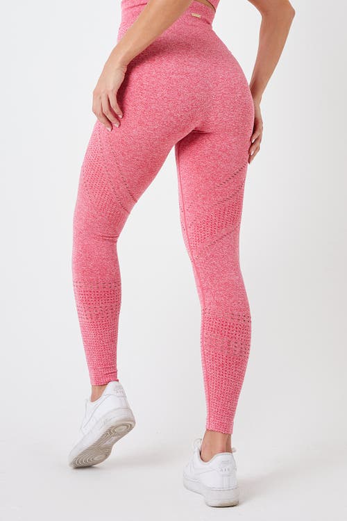Twill Active Recyled Seamless Marl Laser Cut Leggings In Pink