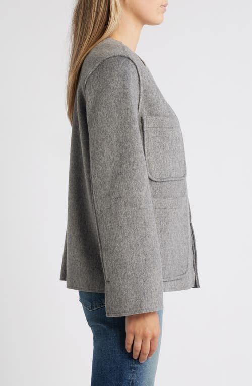 Shop Wit & Wisdom Shoulder Dart Coat In Heather Graphite