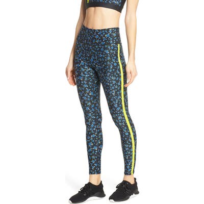 Soul By Soulcycle Stripe Floral Print Tights, Black