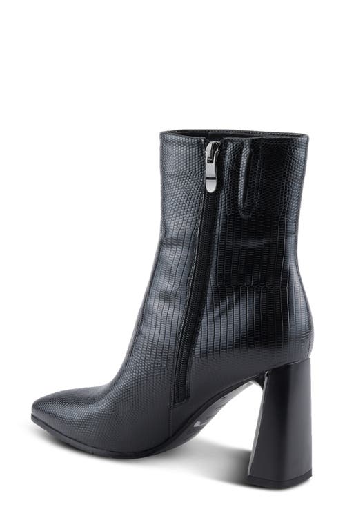 Azura By Spring Step Attention Snakeskin Embossed Bootie In Black