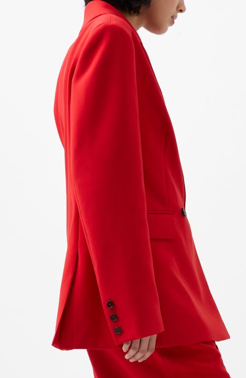 French Connection Double Breasted Peak Lapel Blazer In Mars Red