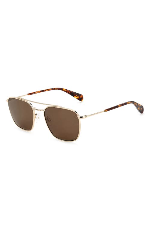 Rag & Bone 53mm Navigator Sunglasses In Gold