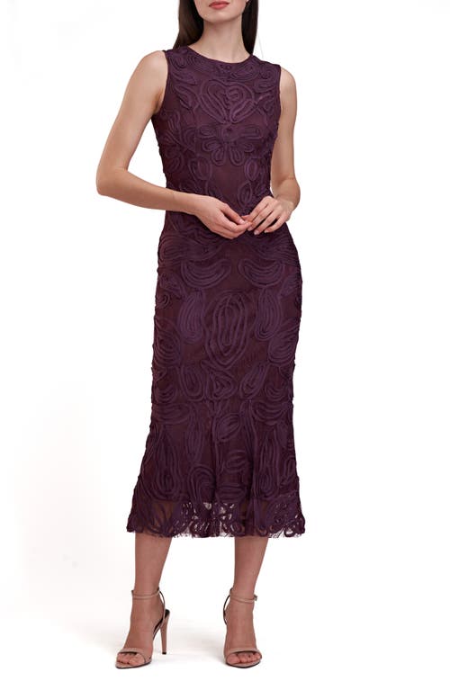 Shop Js Collections Meli Soutache Cocktail Midi Dress In Plum Purple