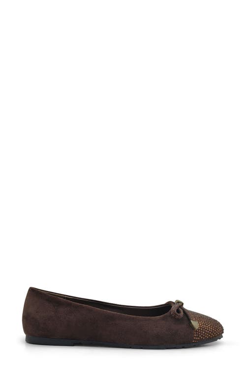 Reaction Kenneth Cole Ellie Ballet Flat In Chocolate Micro