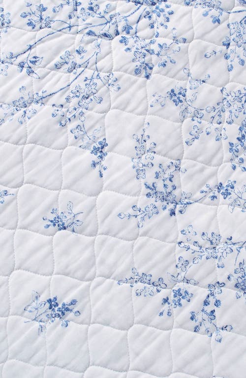 Laura Ashley Flora Twin Quilt & Sham Set In Blue