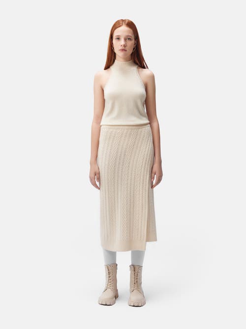 Gobi Mongolian Cashmere Organic Color Cashmere Turtleneck Top In Off White