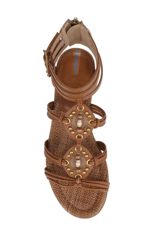 Sam Edelman Danica Gladiator Sandal Saddle Leather In Saddle/chai Cream