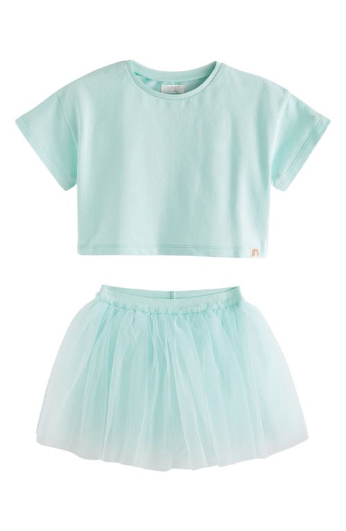 Shop Next Kids' Solid Top & Tutu Skirt Set In Aqua