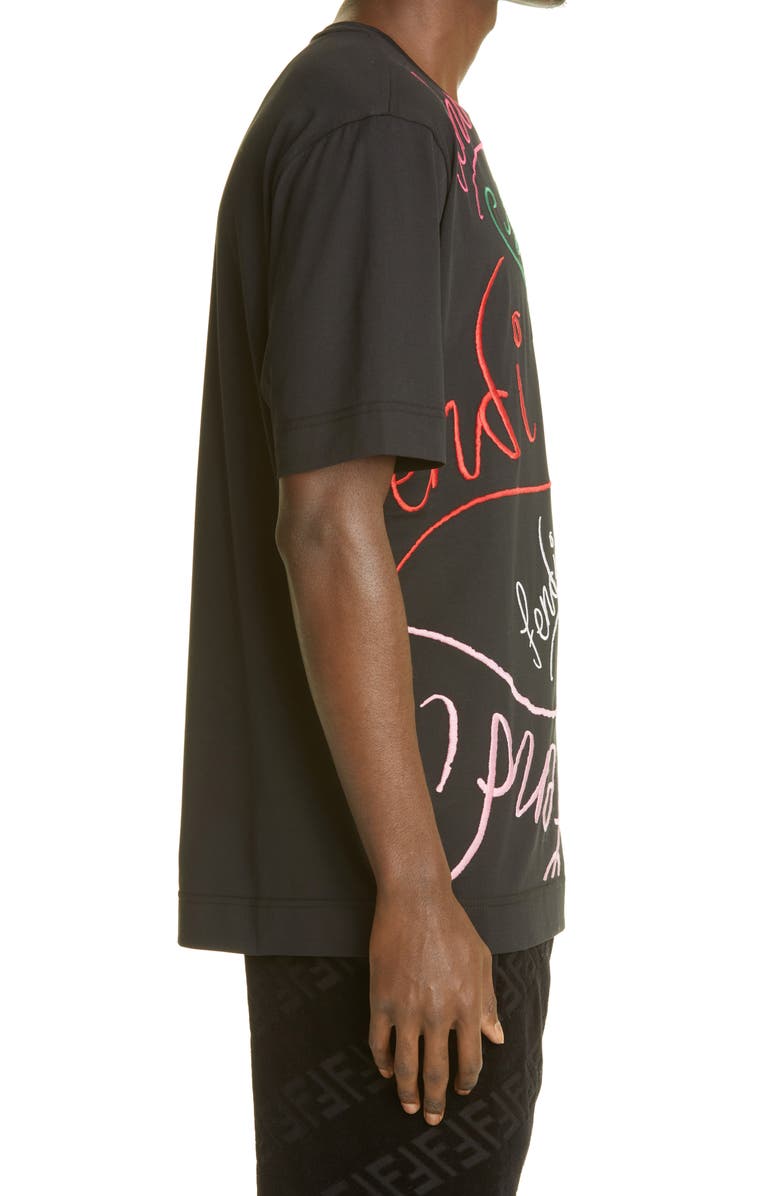 x Noel Fielding Script Embroidered Cotton T-Shirt x Noel Fielding Script Embroidered Cotton T-Shirt