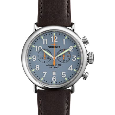 Shinola The Runwell Chrono Leather Strap Watch, 47mm