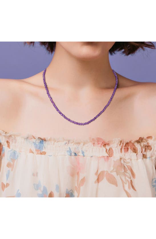 Delmar Fancy Cut Beaded Necklace In Purple
