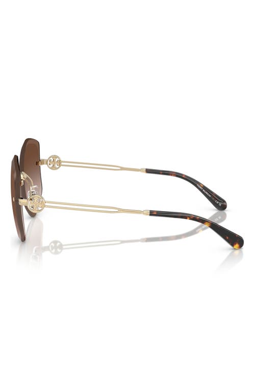 Tory Burch 58mm Gradient Irregular Sunglasses In Gold Pink