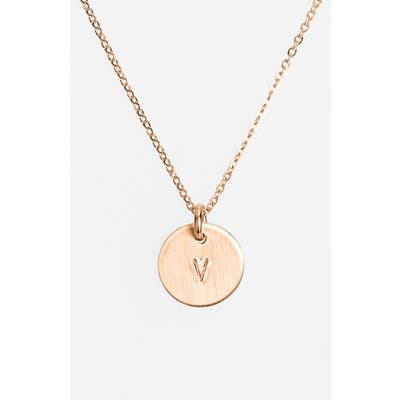 Nashelle 14K-Rose Gold Fill Initial Mini Disc Necklace