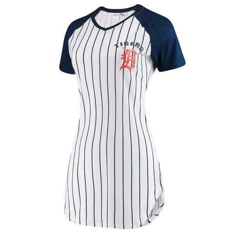 Houston Astros Concepts Sport Women's Vigor Pinstripe Raglan V-Neck T-Shirt  - White/Navy