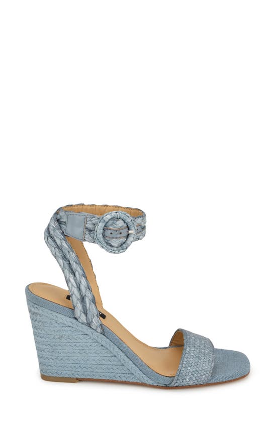 Shop Nine West Nerisa Ankle Strap Espadrille Wedge Sandal In Medium Blue