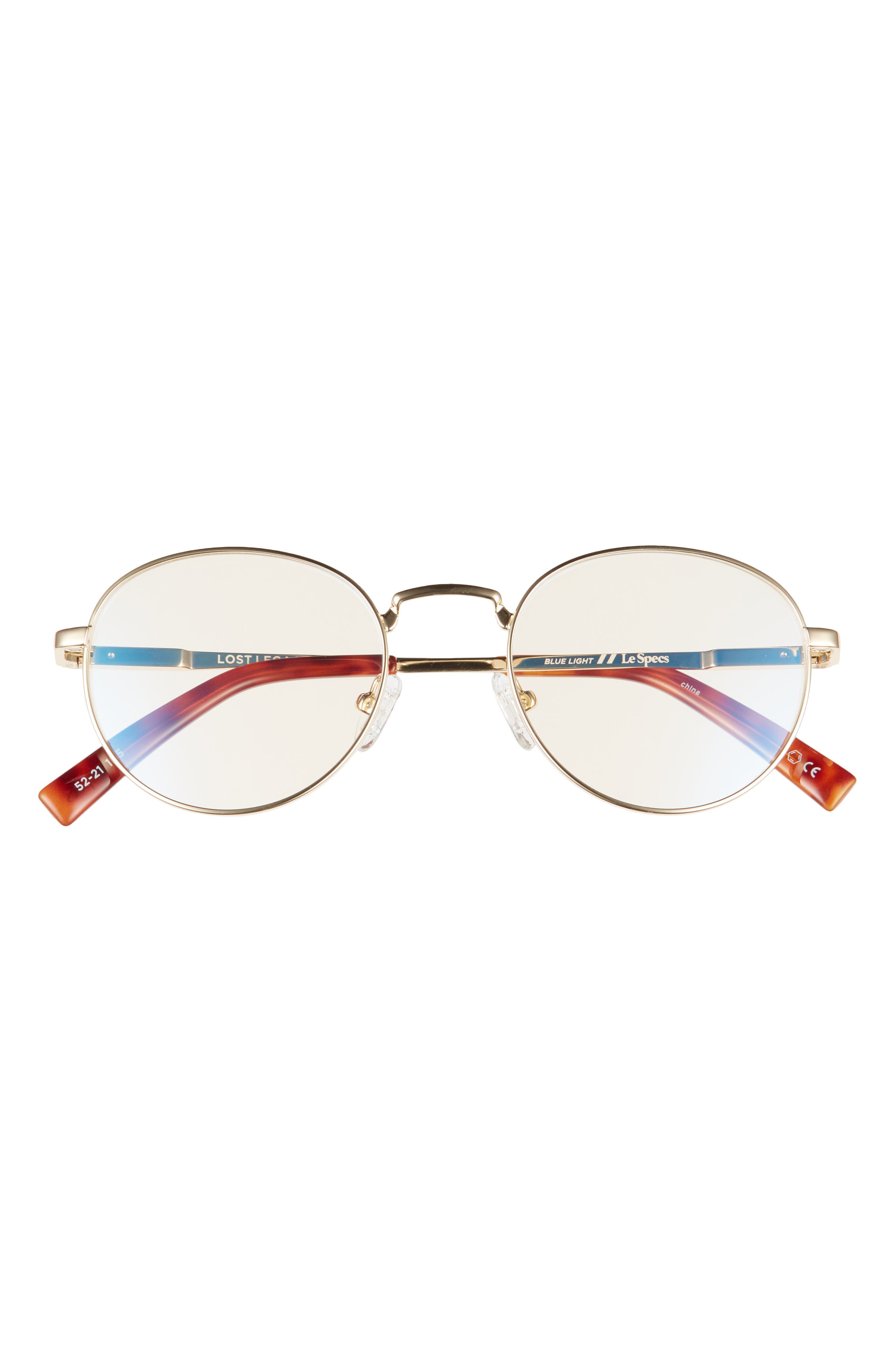 Le Specs Legacy 49mm Small Blue Light Blocking Glasses in Bright Gold/Anti Blue Light at Nordstrom