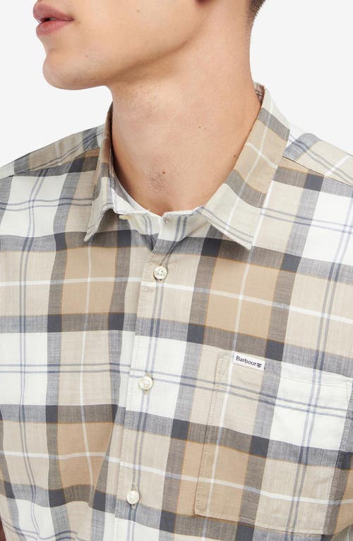 Barbour Gordon Summerfit Short Sleeve Button-up Shirt In Amble Sand Tartan