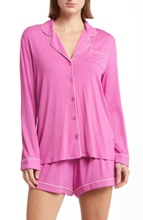 Moonlight Long Sleeve Stretch Modal Short Pajamas (Regular & Plus Size)