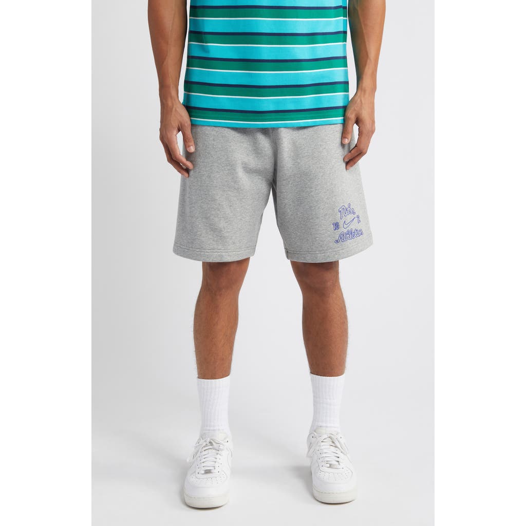Nike Sportswear Club French Terry Varsity Shorts In Gray