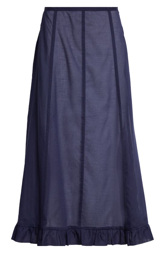 Shop Paloma Wool Andolini Low Rise Organic Cotton Skirt In Navy