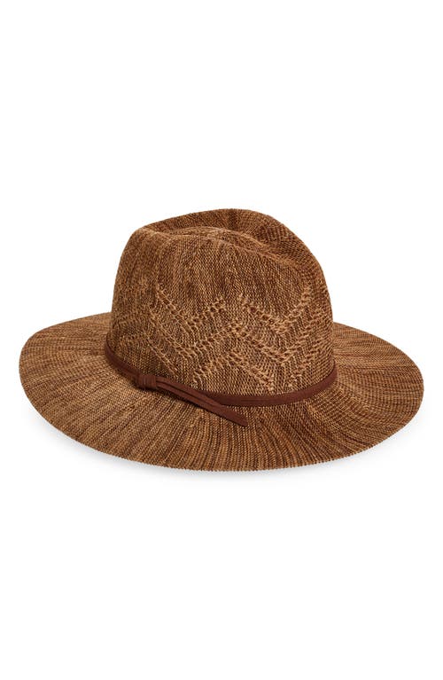 Treasure & Bond Packable Knit Wide Brim Hat in Brown Combo