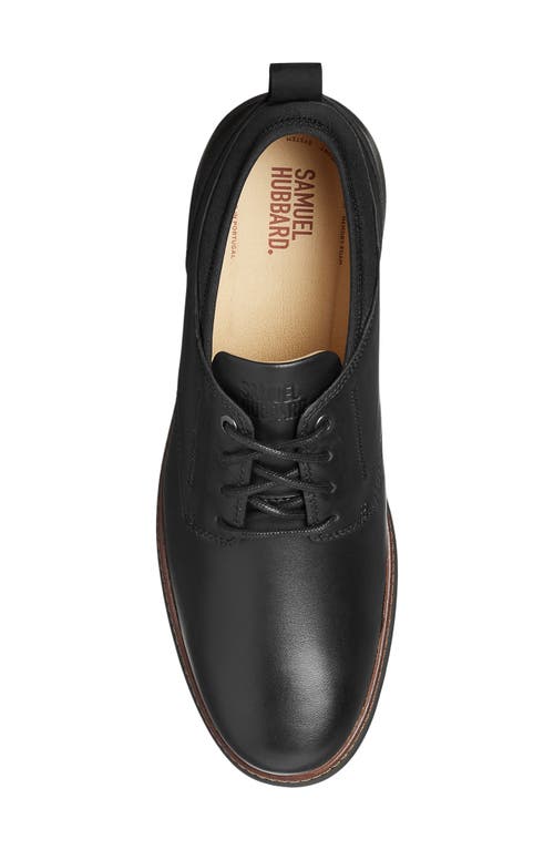 Samuel Hubbard Rafael Plain Toe Derby In Black On Black Leather