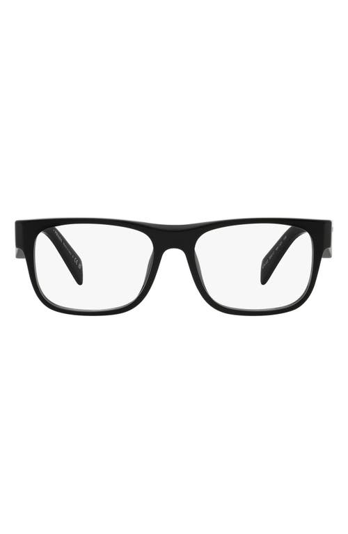 Prada 55mm Square Optical Glasses in Black at Nordstrom