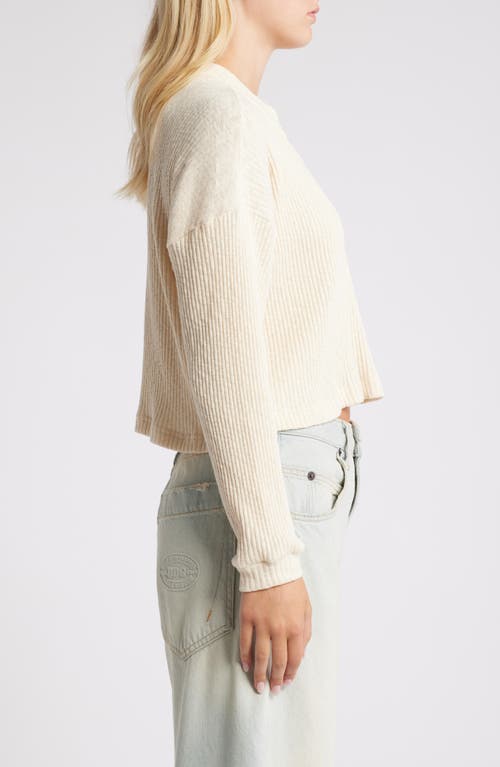 Shop Billabong Good Catch Rib Henley Sweater In White Cap