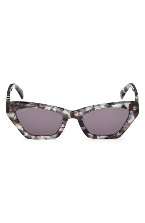 Shop Max Mara 52mm Cat Eye Sunglasses In Coloured Havana/smoke Mirror