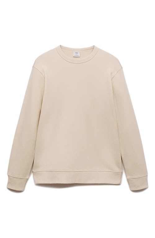 Shop Mango Cotton Blend Sweatshirt In Ecru