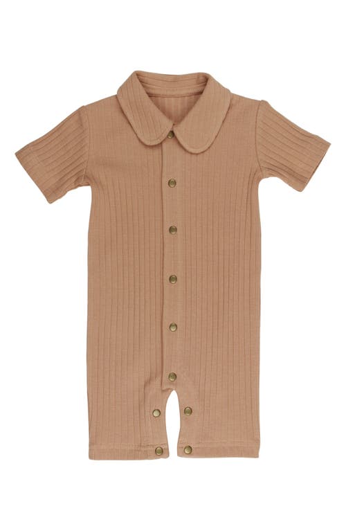 L'Ovedbaby Rib Organic Cotton Romper Adobe at Nordstrom,