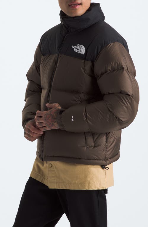 Shop The North Face 1996 Retro Nuptse 700 Fill Power Down Packable Jacket In Smokey Brown/tnf Black