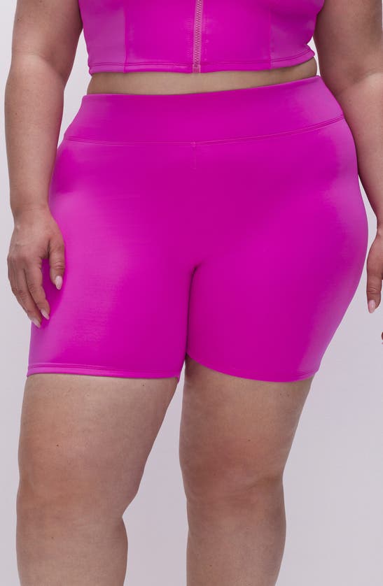 Shop Good American Good Compression Swim Shorts In Fuchsia Pink001