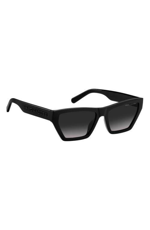 Shop Marc Jacobs 55mm Gradient Cat Eye Sunglasses In Black/grey Shaded