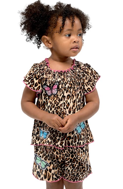 Shop Baby Sara Kids' Leopard Print Shorts In Black/leopard Multi