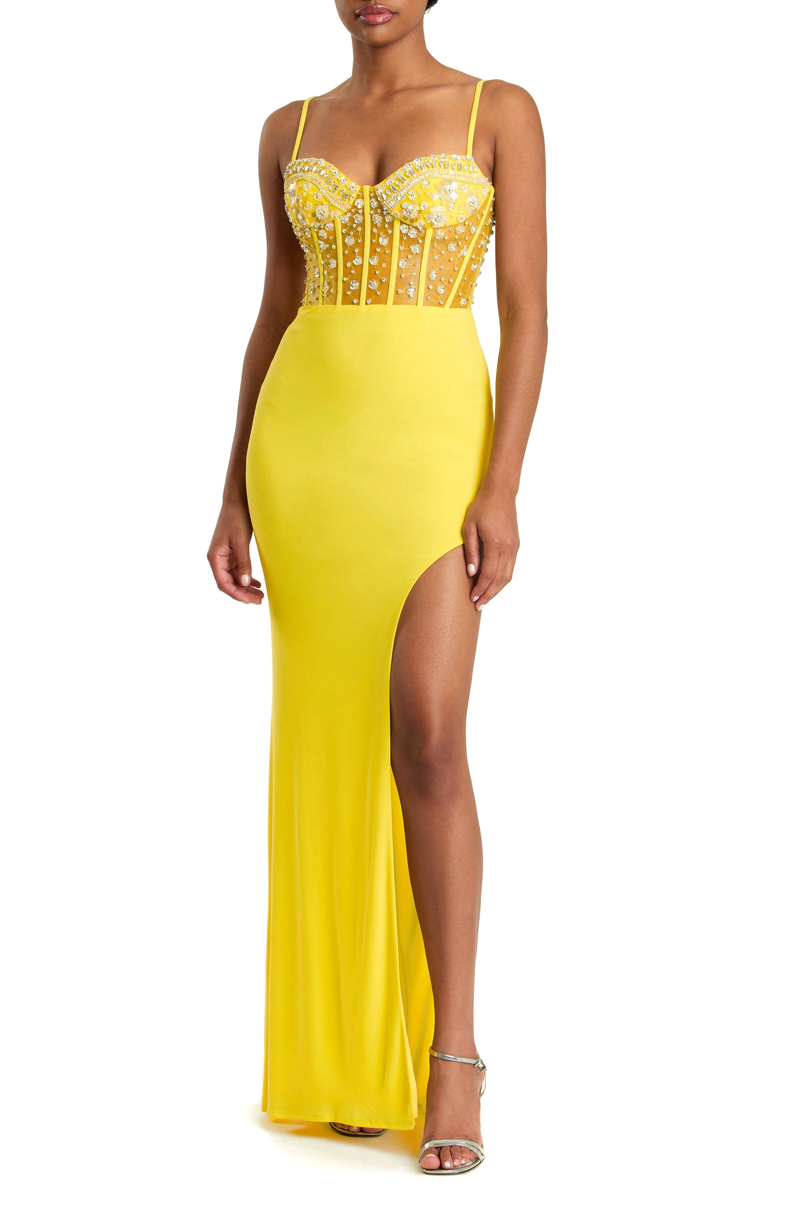 yellow prom dresses on dark skin