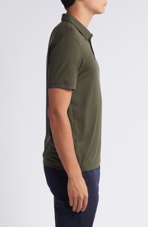 Shop Theory Noran Polo In Dark Olive